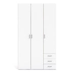 Space Wardrobe 3 Doors 3 Drawers in White 2001