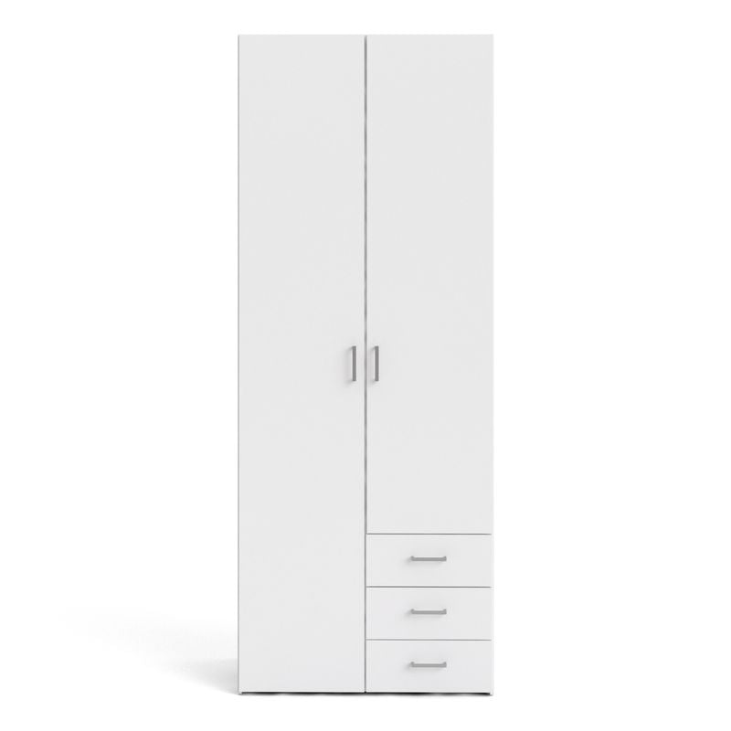 Space Wardrobe 2 Doors 3 Drawers in White 2001