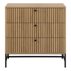 Albany Chest of 3 Drawers in Oak/Black Legs