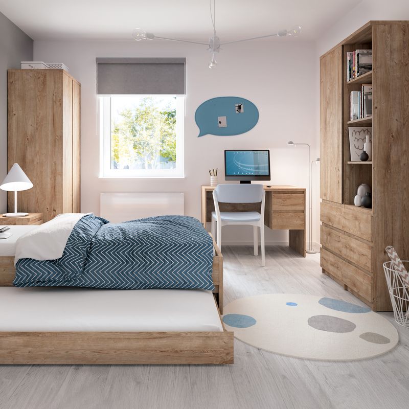 Fribo 1 Door 1 Drawer Twin Pedestal Desk