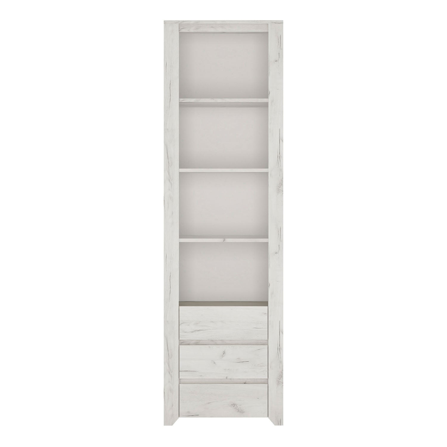 Angel Tall Narrow 3 Drawer Bookcase