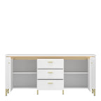 Lazio TV Cabinet 2 Door 3 Drawer in Alpine White/White Gloss