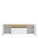 Lazio TV Cabinet 2 Door 1 Drawer in Alpine White/White Gloss