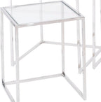 Linton Stainless Steel And Glass Set Of 3 Nesting Tables