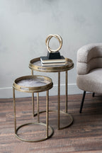 Vienna Antique Gold Atlas Set Of 2 Side Tray Tables