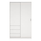 Naia Wardrobe with 1 Sliding Door and 1 Door + 3 Drawers in White