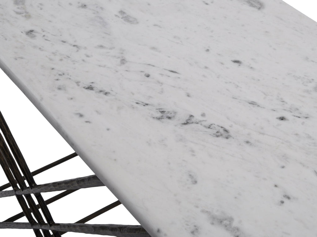 Nolita White Marble And Antique Gold Console Table