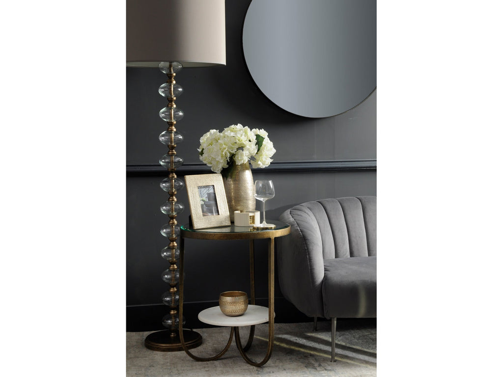 Nolita White Marble And Antique Gold Iron Side Table