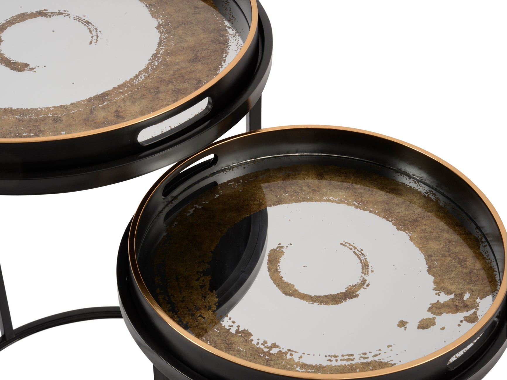 Gold and Black Swirl Tables (Set of 2)