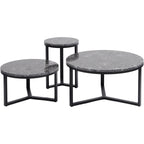Shoreditch Black Metal and Grey Travisso Coffee Table Large