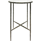 Patterdale Hand Forged Side Table Dark Bronze Finish with Glass Top