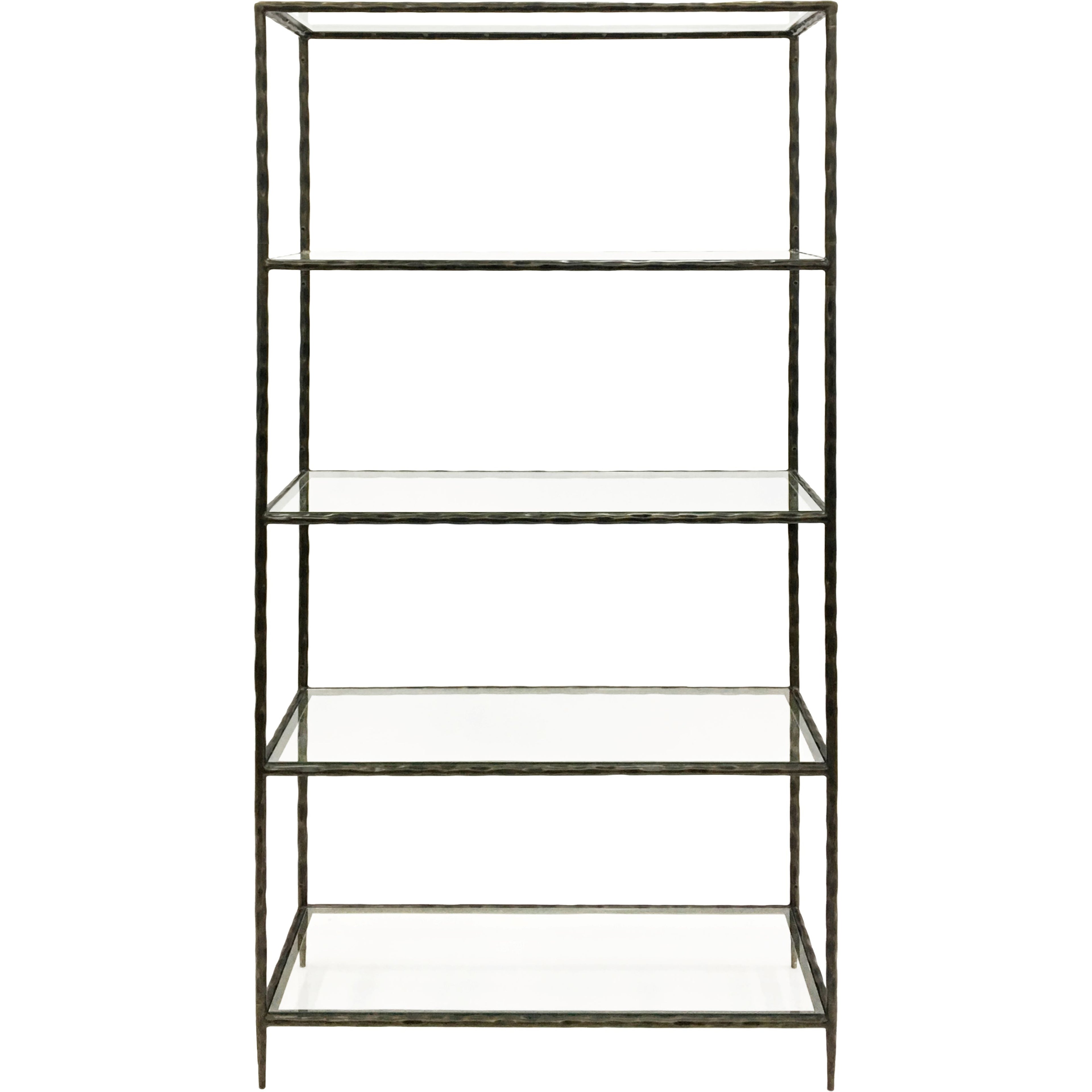 Patterdale Hand Forged Shelving Unit Table Dark Bronze with Glass Shelves
