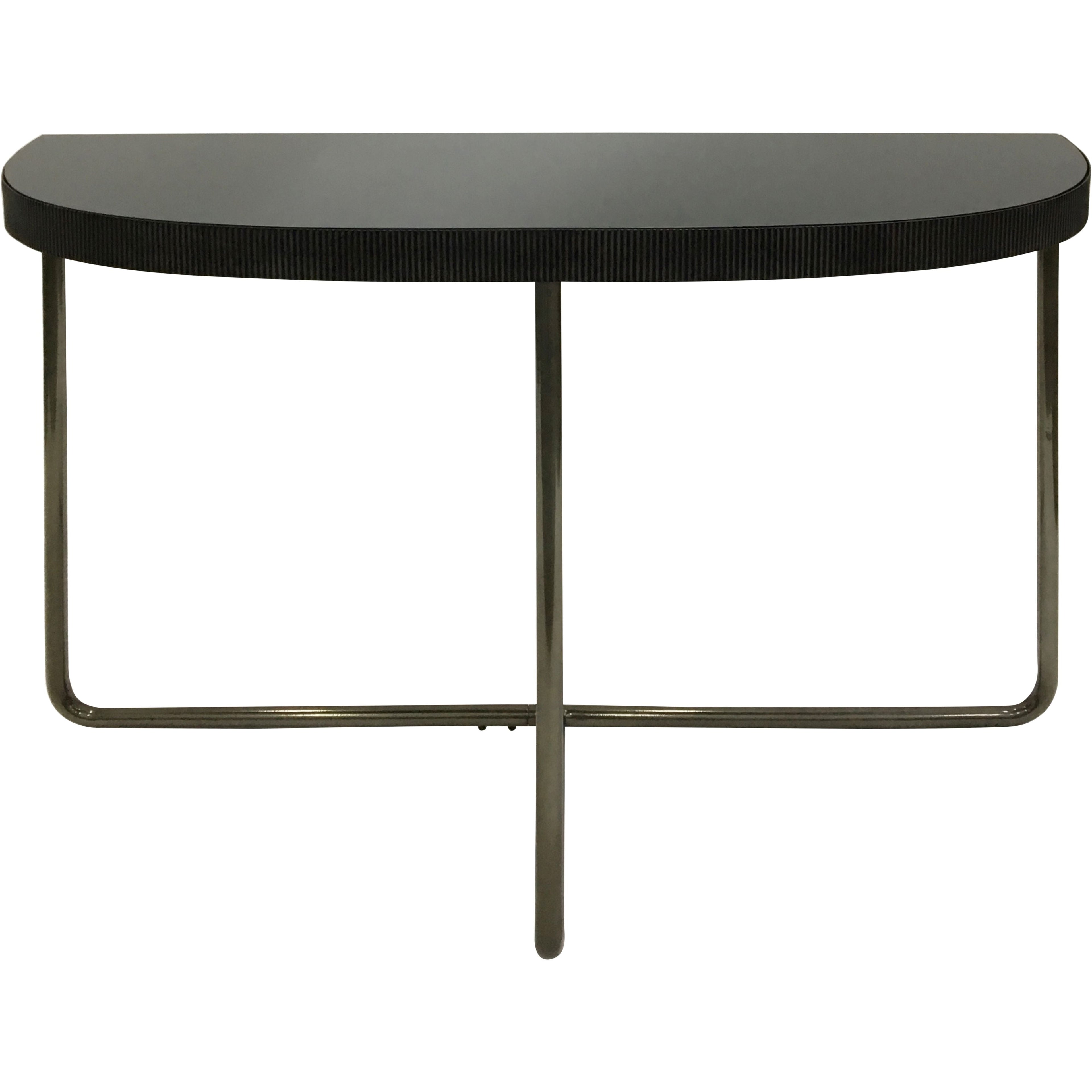 Knightsbridge Half Moon Console Table with Black Tinted Glass