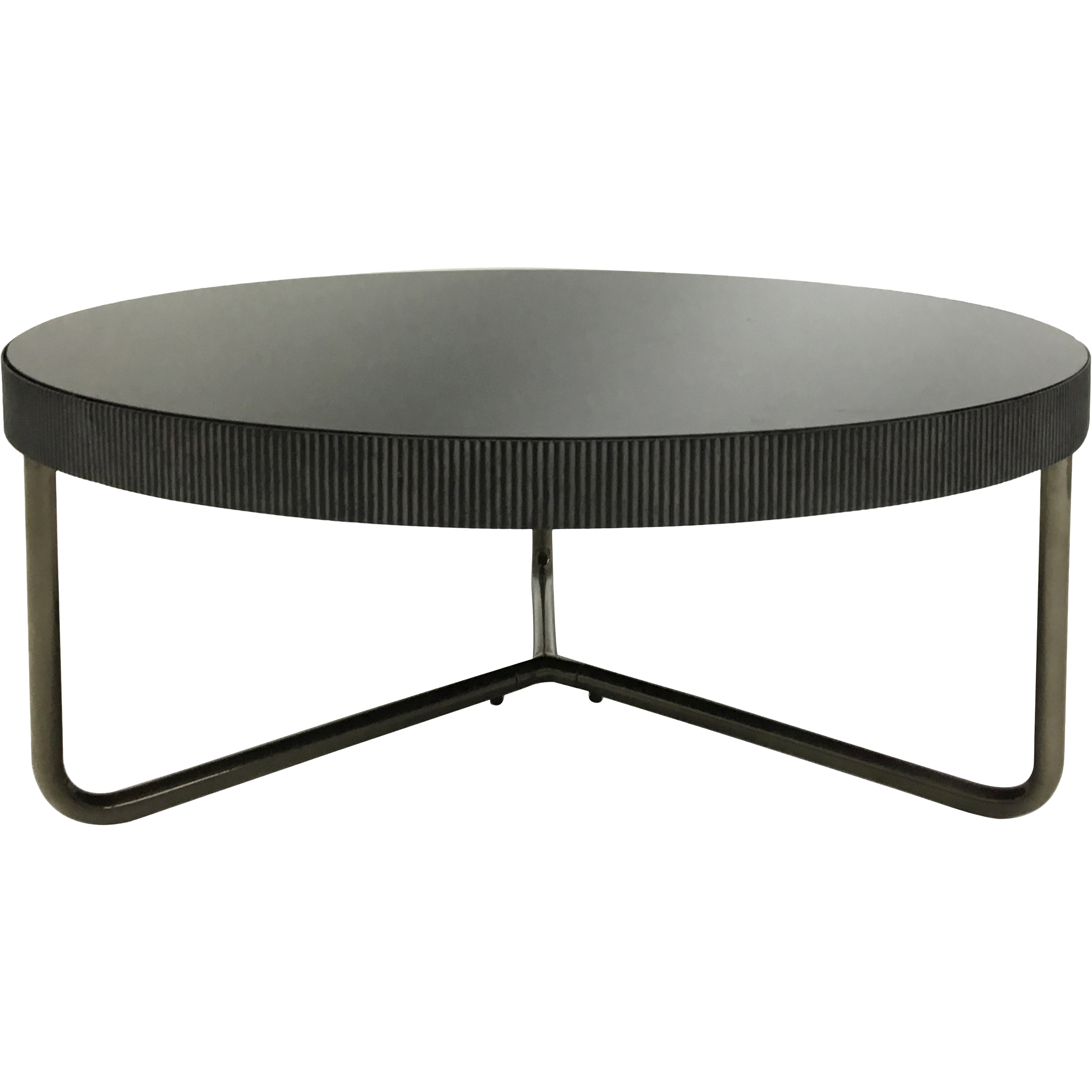 Knightsbridge Round Coffee Table Set of 2 with Black Tinted Glass