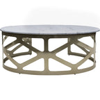 Metropolitan Coffee Table Metallic Black Nickel Finish with Grey Marble