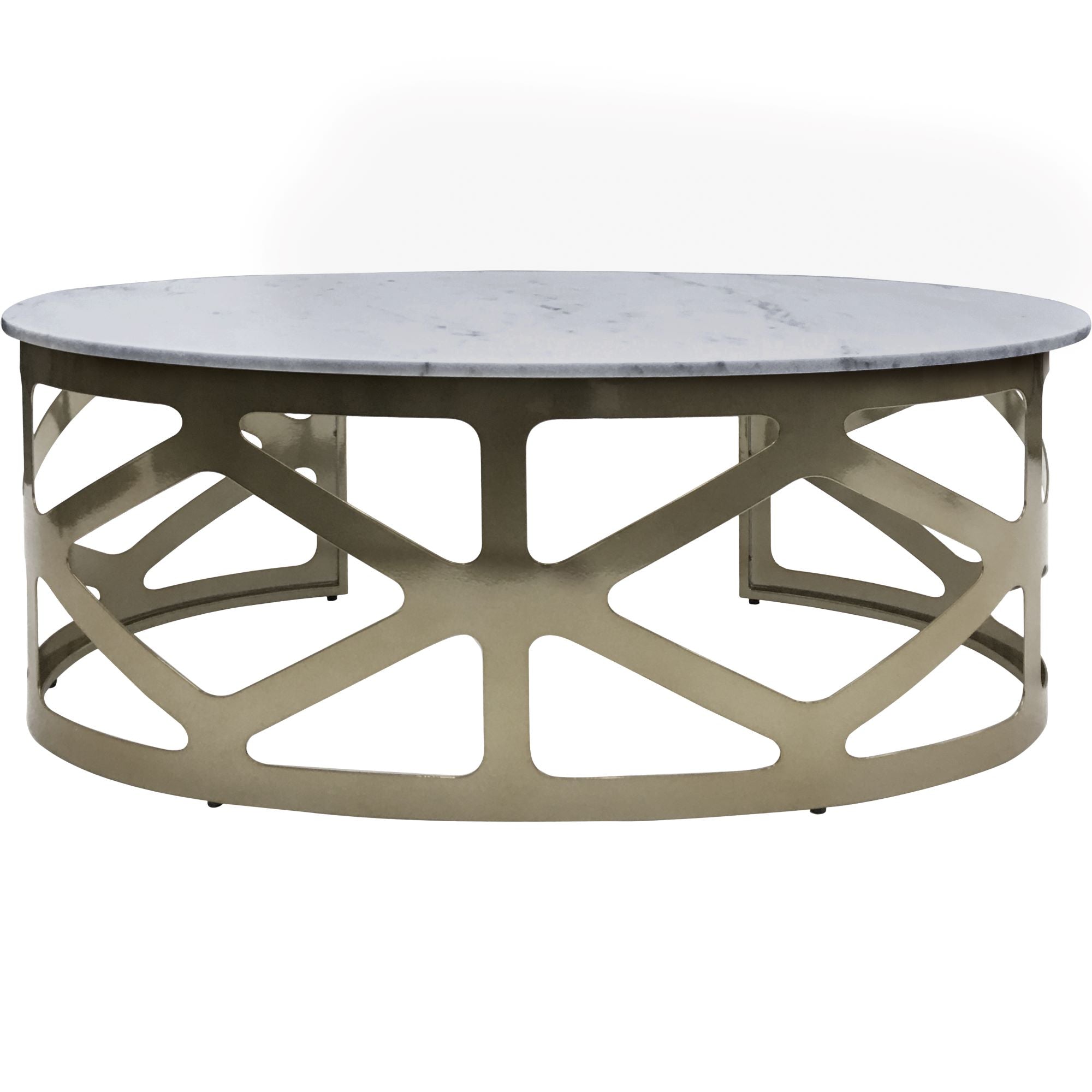 Metropolitan Coffee Table Metallic Black Nickel Finish with Grey Marble