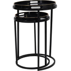 Vesuvius Black and Gold Set of 2 Side Tray Tables