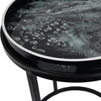 Monochrome Swirl Set of 2 Side Tray Tables