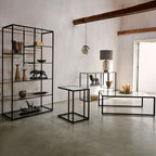 Deveraux Gilded Bronze Metal and Glass Console Table