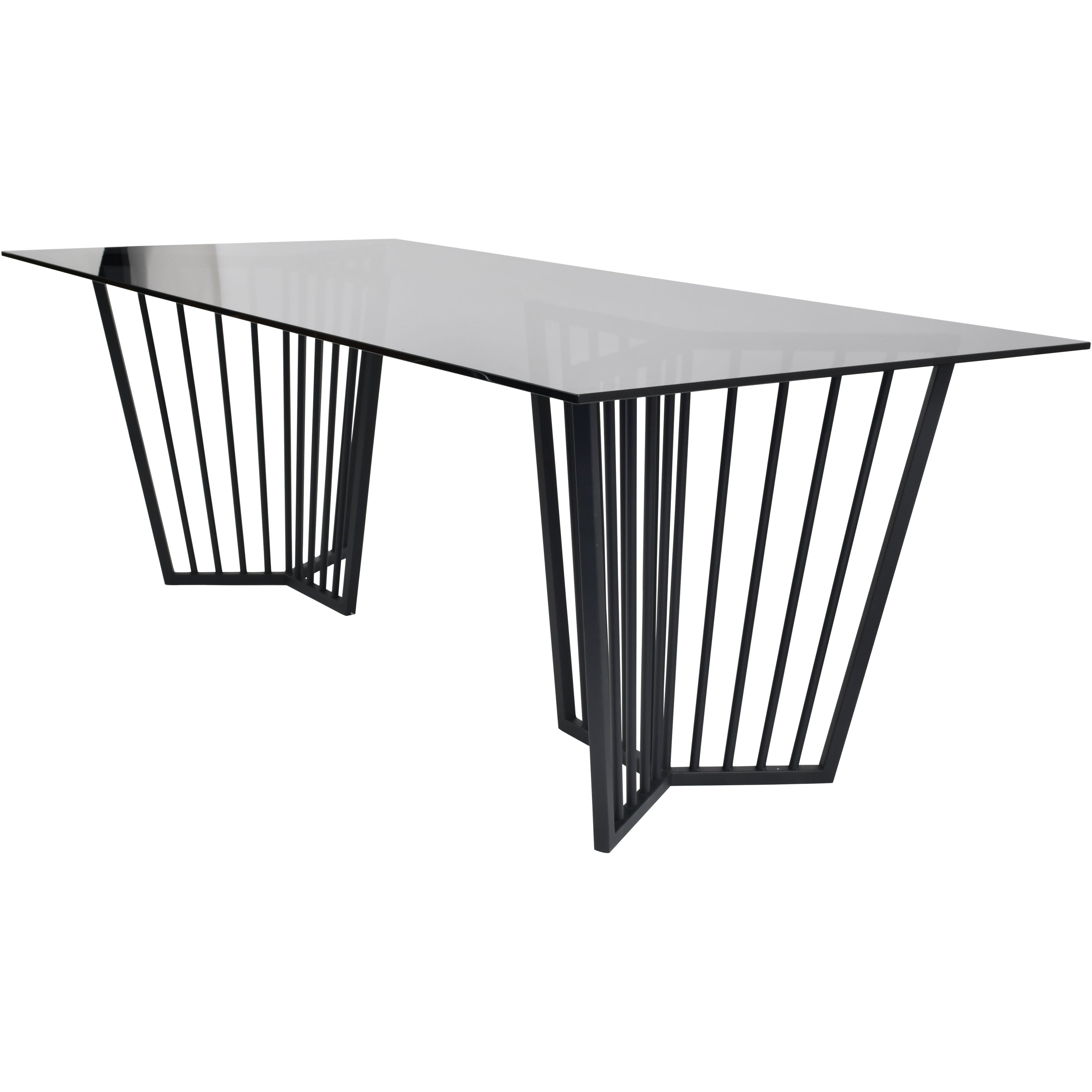 Abington Black Frame and Tinted Glass Dining Table