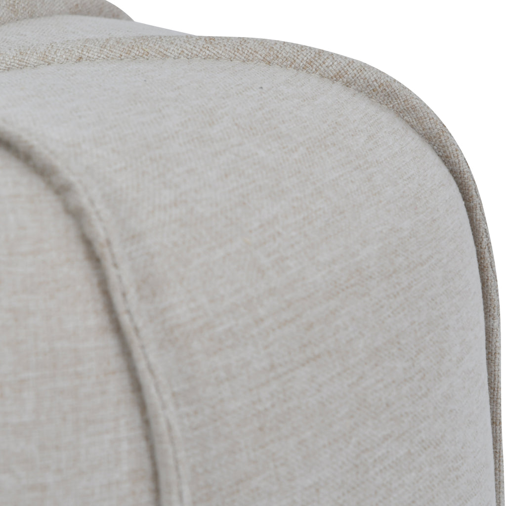 Seamed Button Stool in Oatmeal Fabric