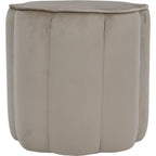 Scallop Footstool in Smokey Taupe Velvet