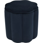 Scallop Footstool in Royal Blue Velvet