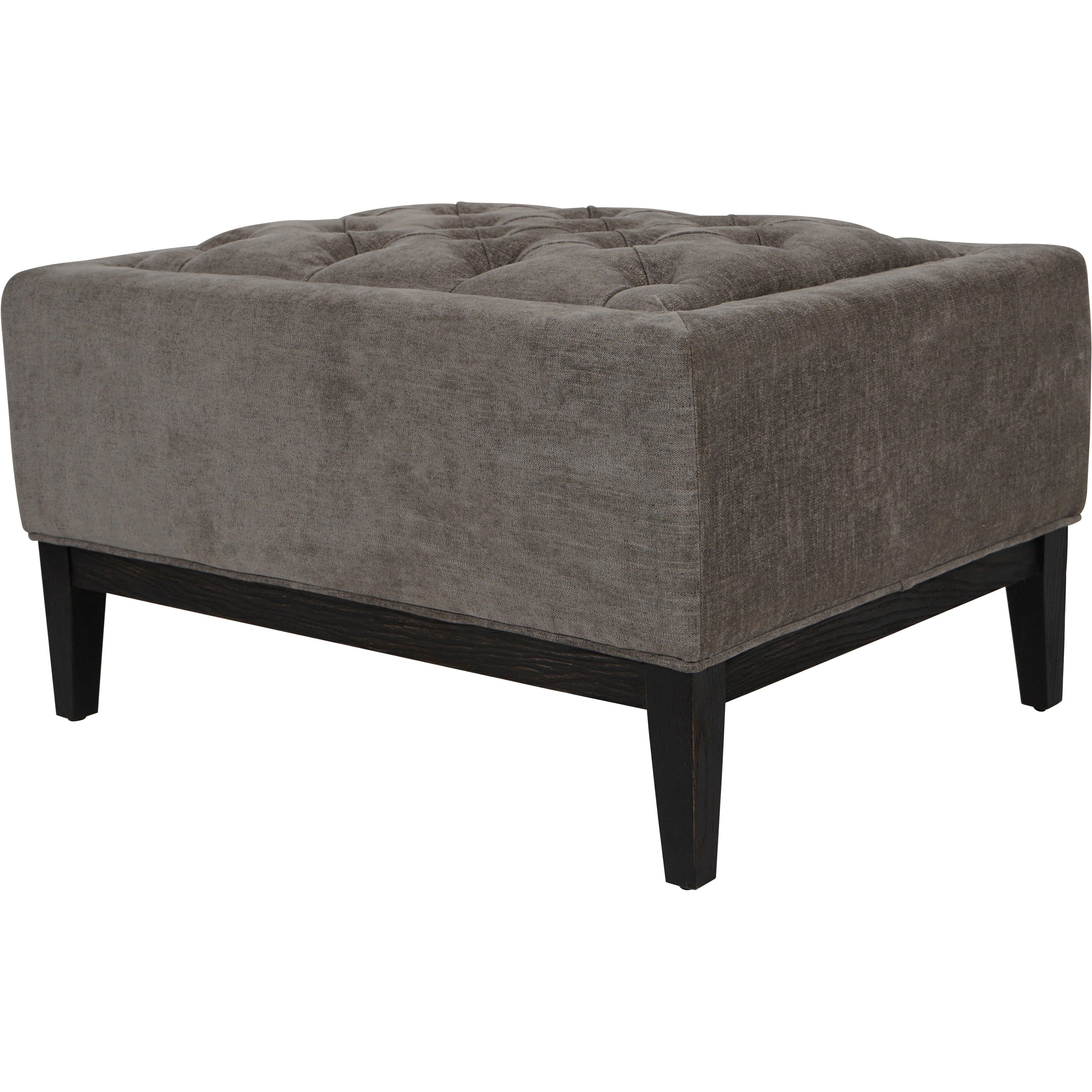 Theodore Buttoned Stool in Warm Grey Fabric