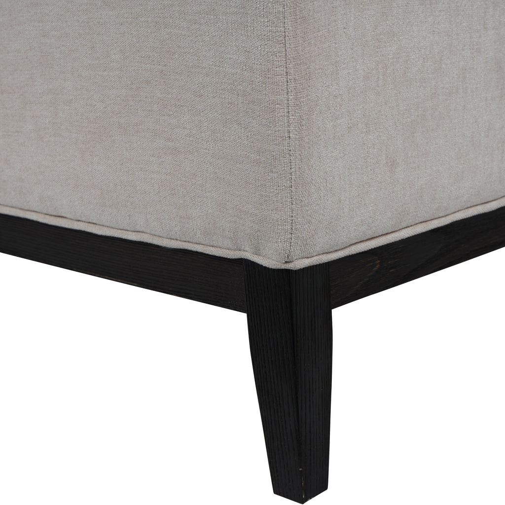 Theodore Buttoned XL Ottoman in Ivory Fabric