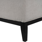 Theodore Buttoned XL Ottoman in Ivory Fabric