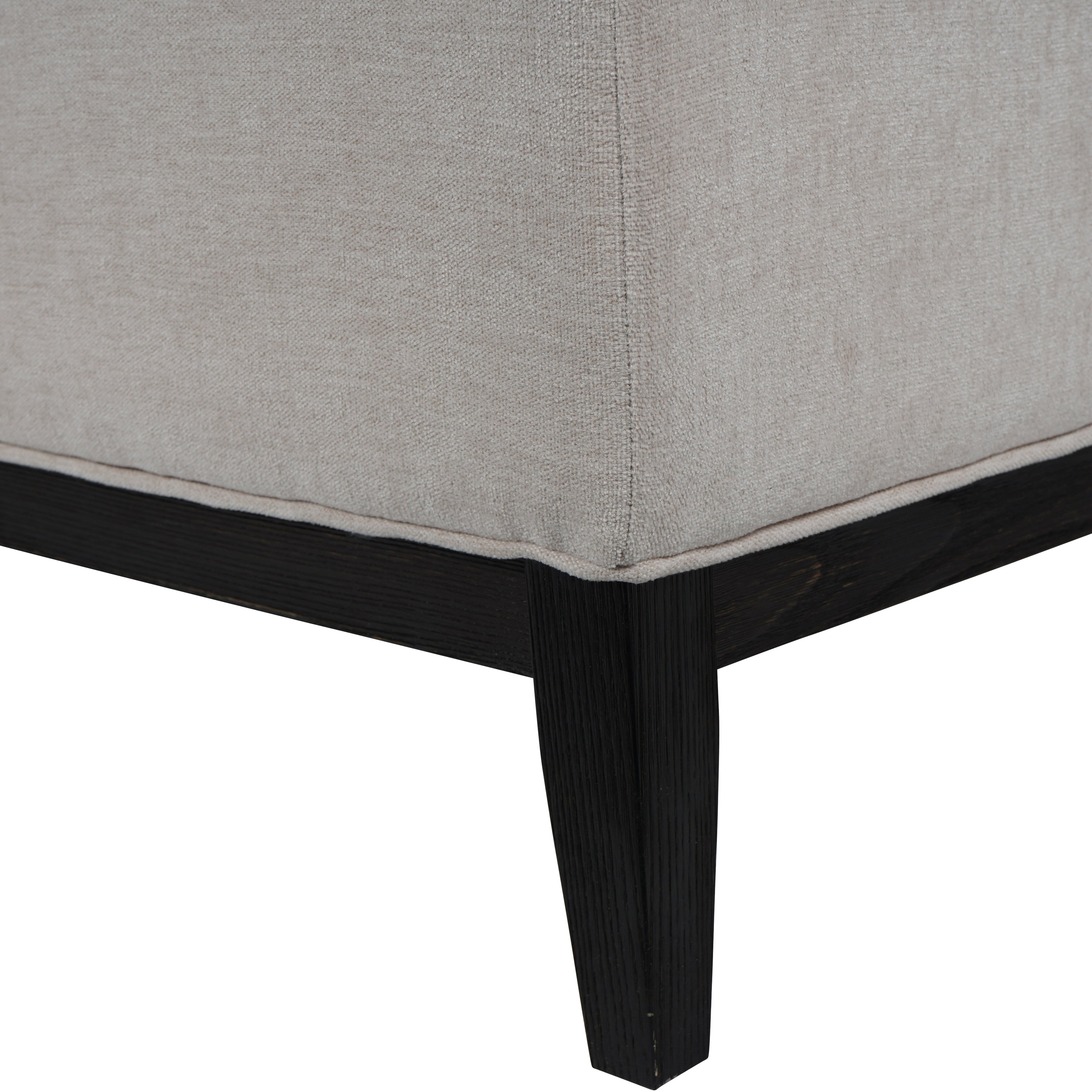 Theodore Buttoned XL Ottoman in Ivory Fabric