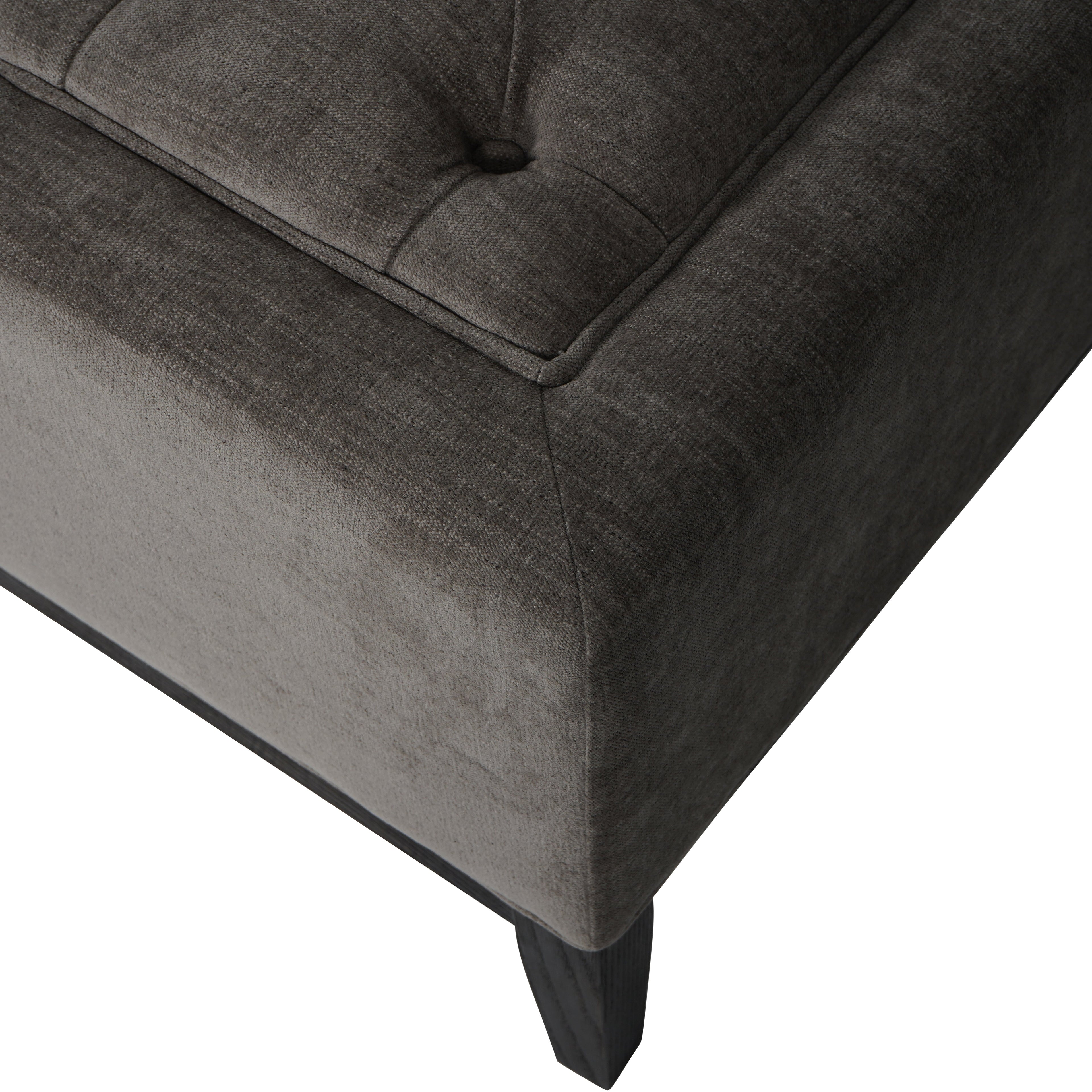 Theodore Buttoned XL Ottoman in Warm Grey Fabric