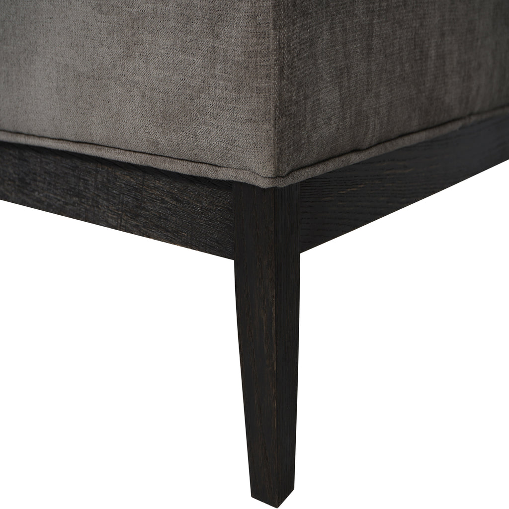 Theodore Buttoned XL Ottoman in Warm Grey Fabric
