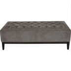 Theodore Buttoned XL Ottoman in Warm Grey Fabric