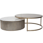 Belvedere Aged Gold Set of 2 Nesting Coffee Tables
