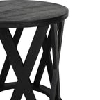 Cali Solid Wooden Set of 2 Nesting Side Tables in Black