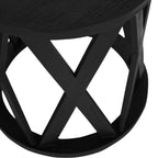 Cali Solid Wooden Set of 2 Nesting Side Tables in Black