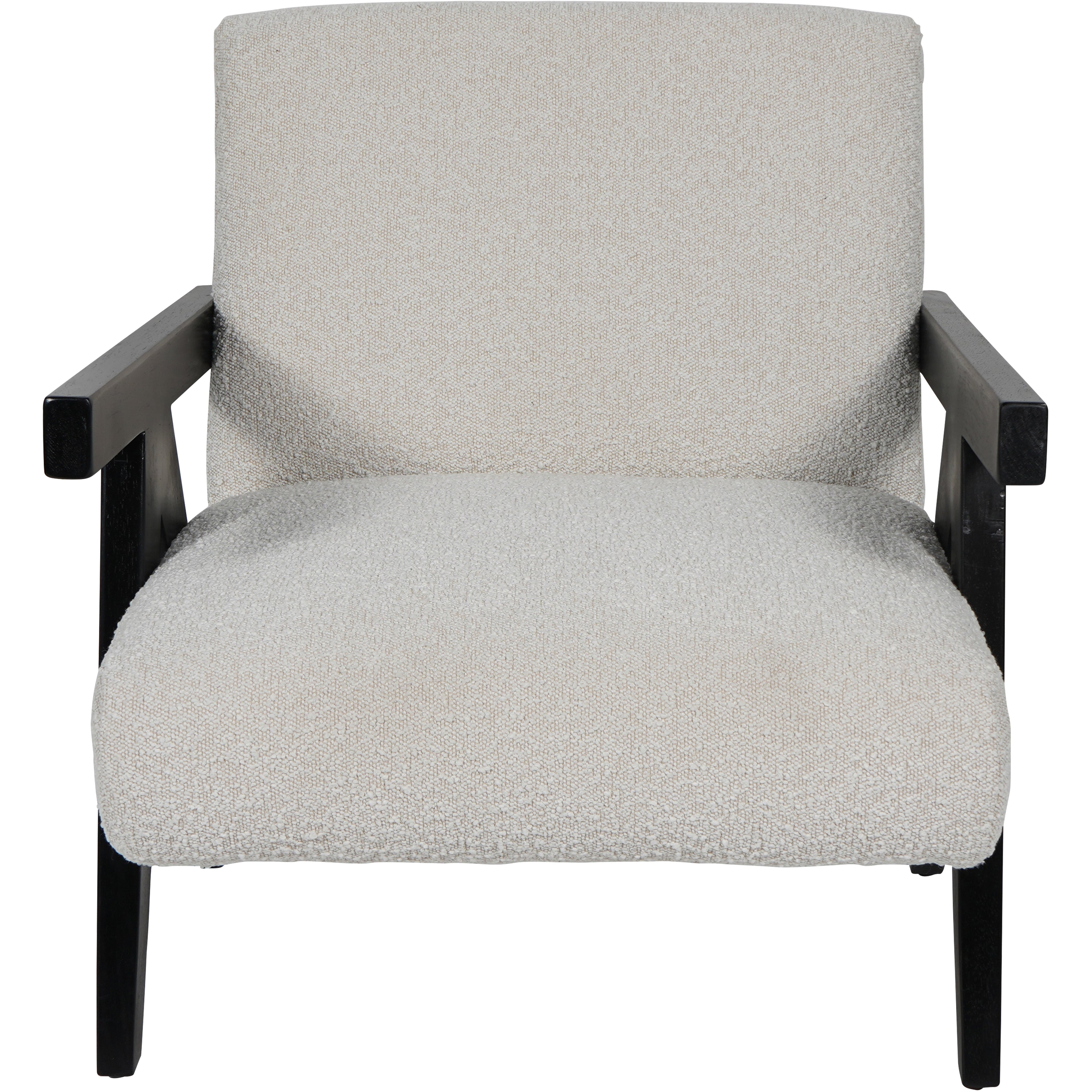 San Diego Wooden Frame Cream Boucle Armchair