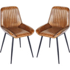 Pair of Pembroke Leather Dining Chairs