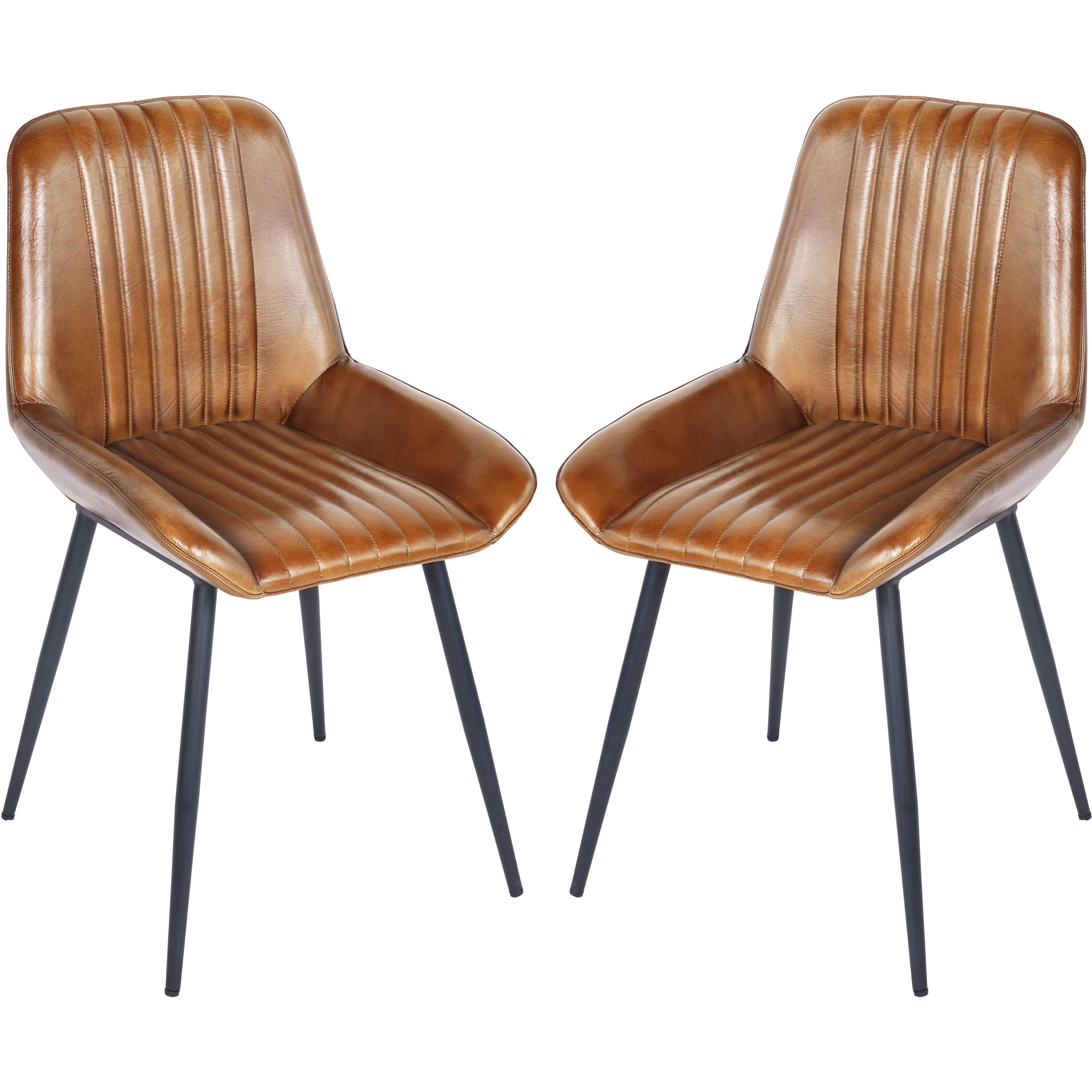 Pair of Pembroke Leather Dining Chairs