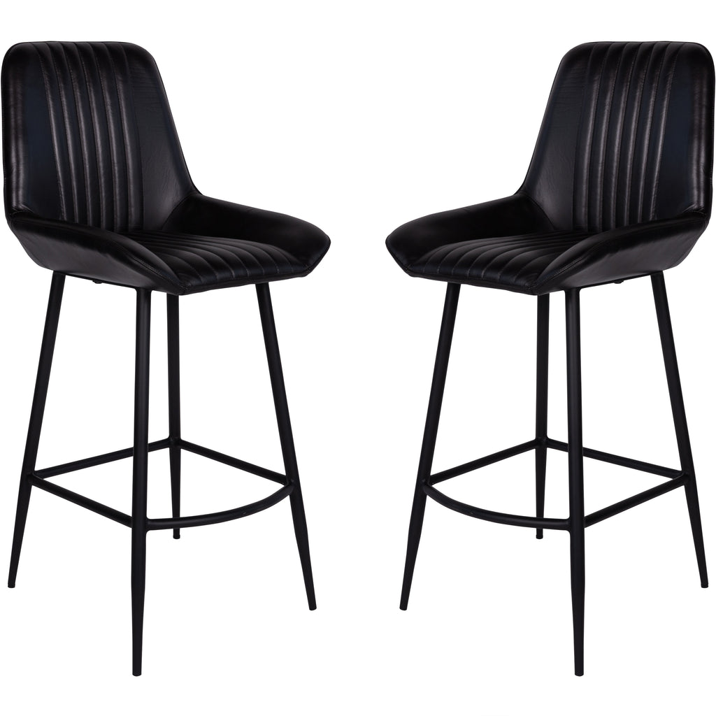 Pair of Pembroke Leather Bar Stools