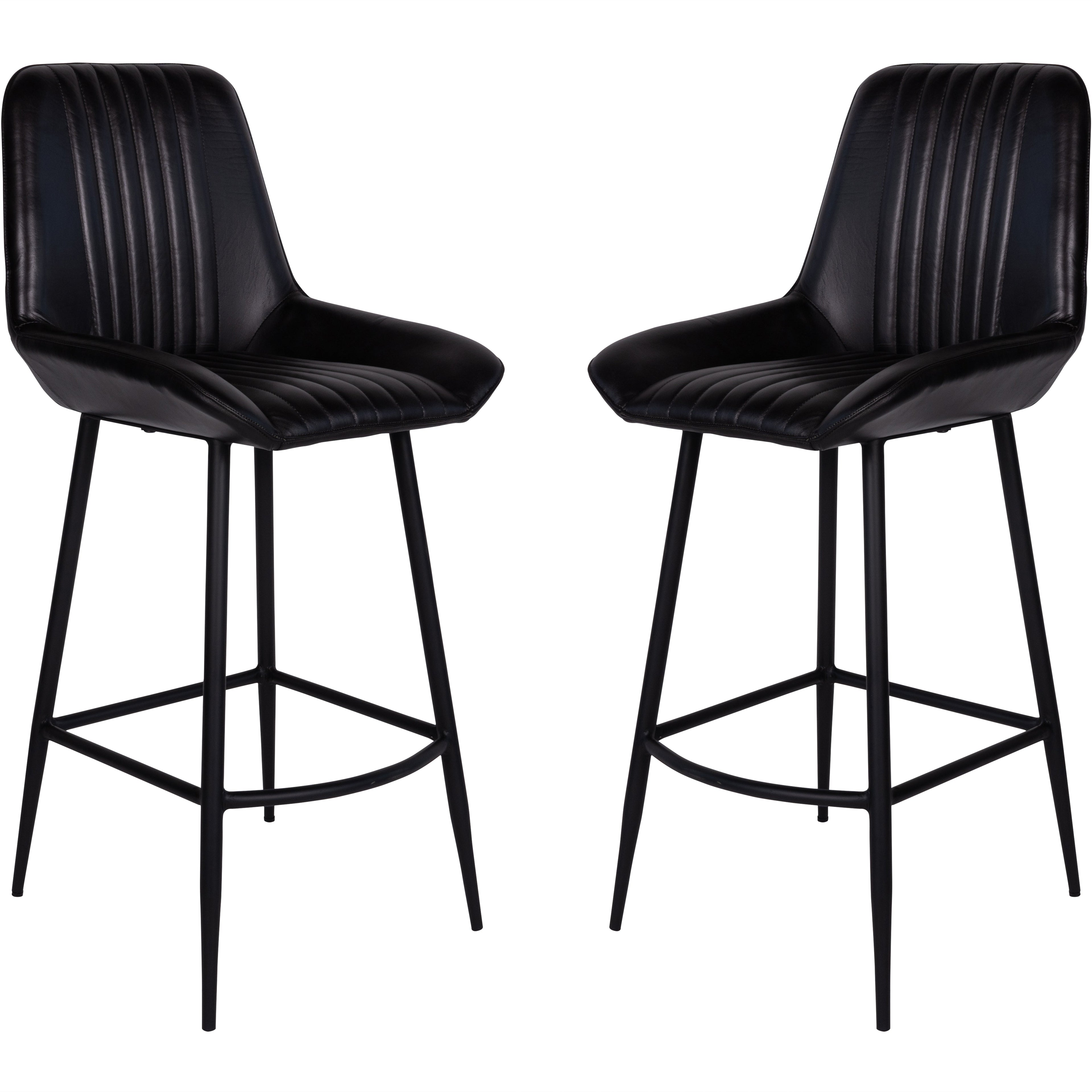 Pair of Pembroke Leather Bar Stools