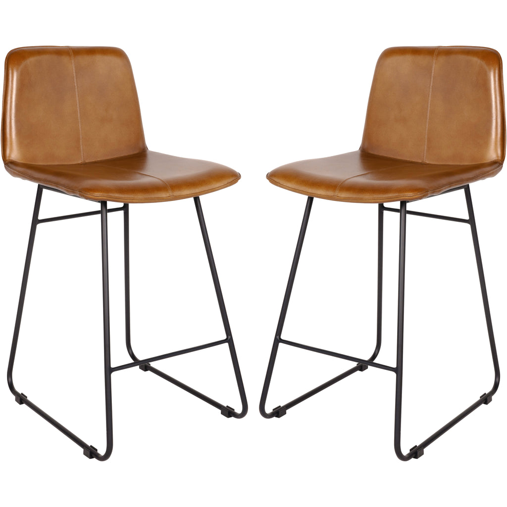 Pair of Arthur Leather Bar Stools