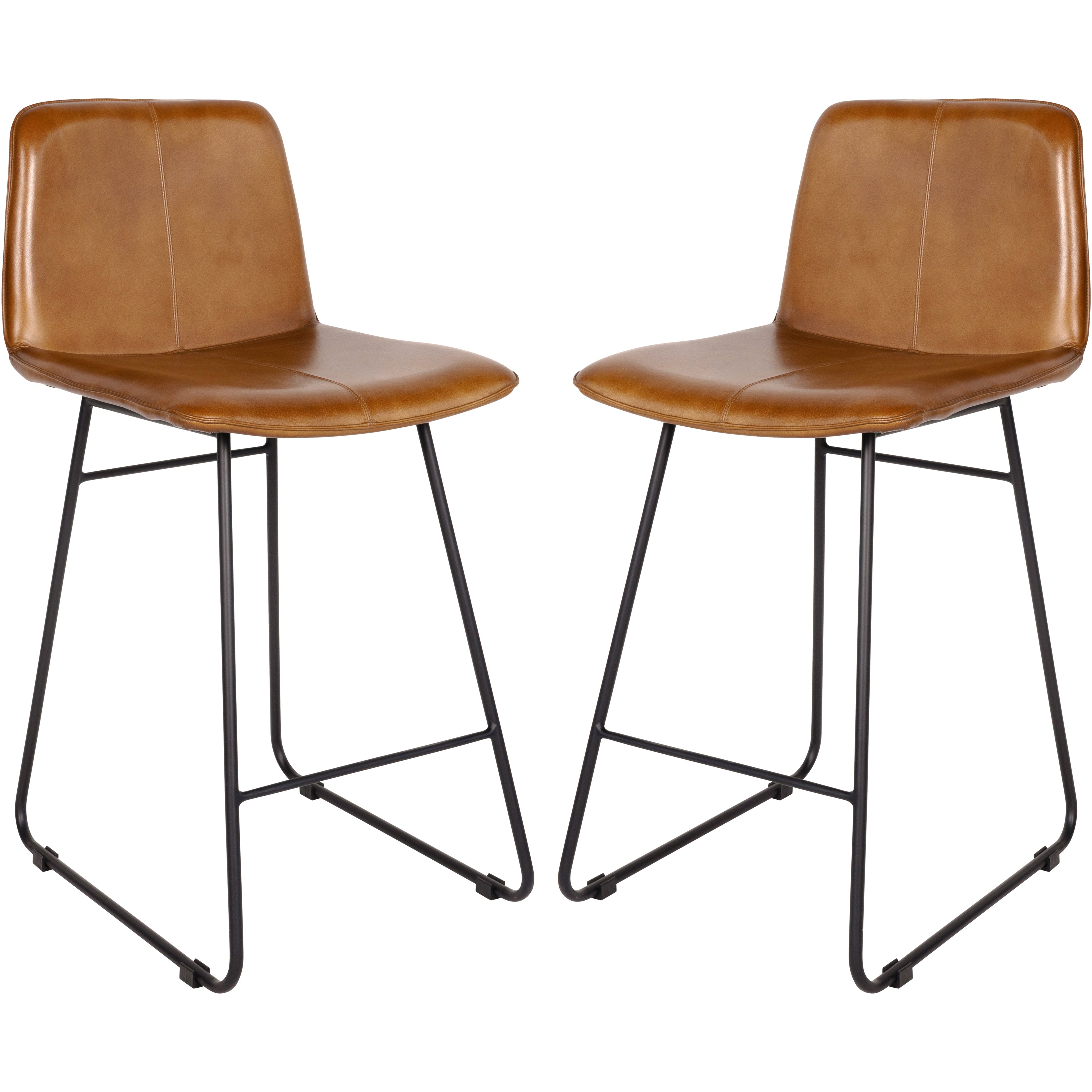 Pair of Arthur Leather Bar Stools