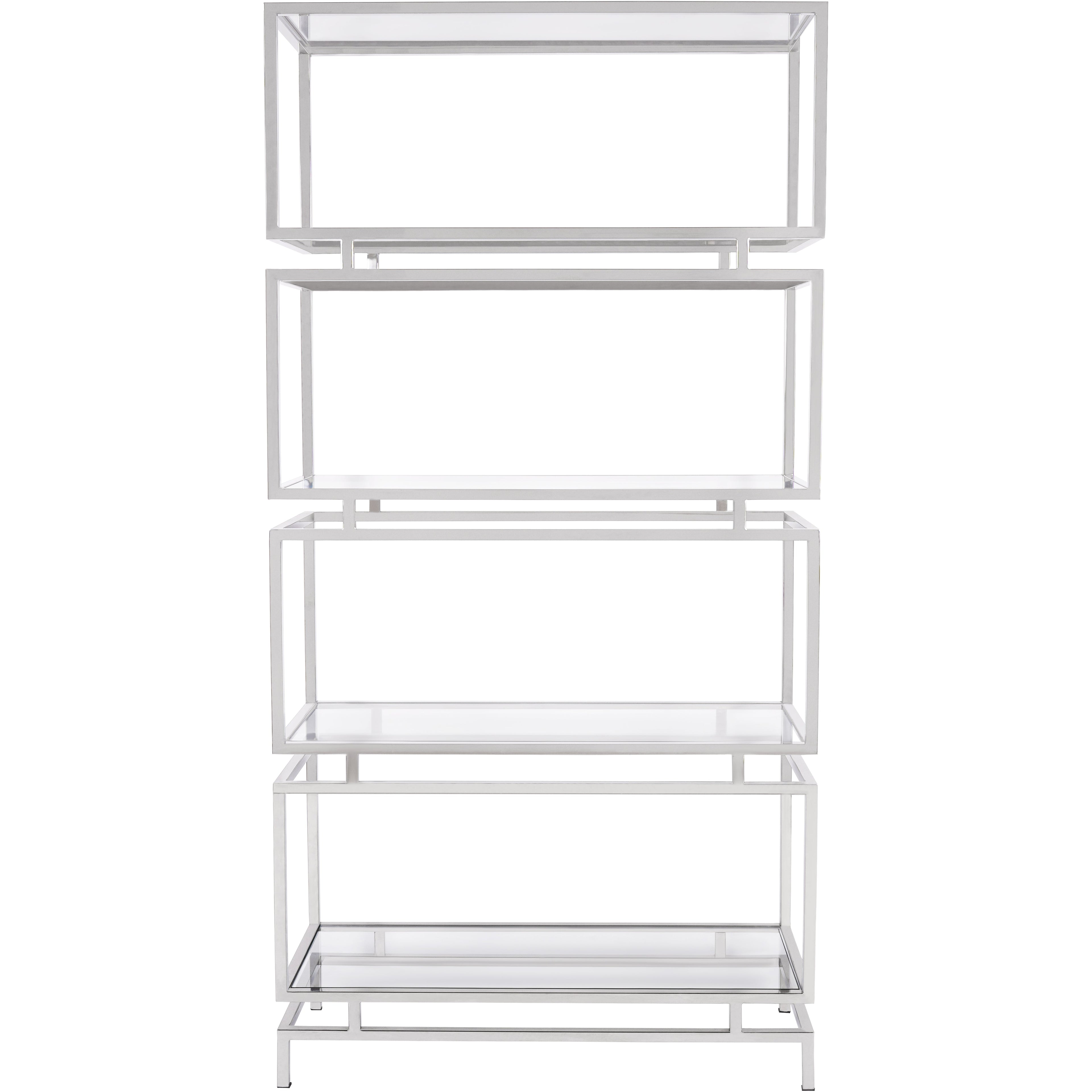 Abington Stainless Steel Frame and Clear Glass Large Display Unit