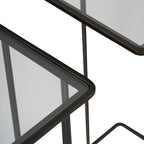 Salzburg Set of 2 Glass and Metal Side Tables
