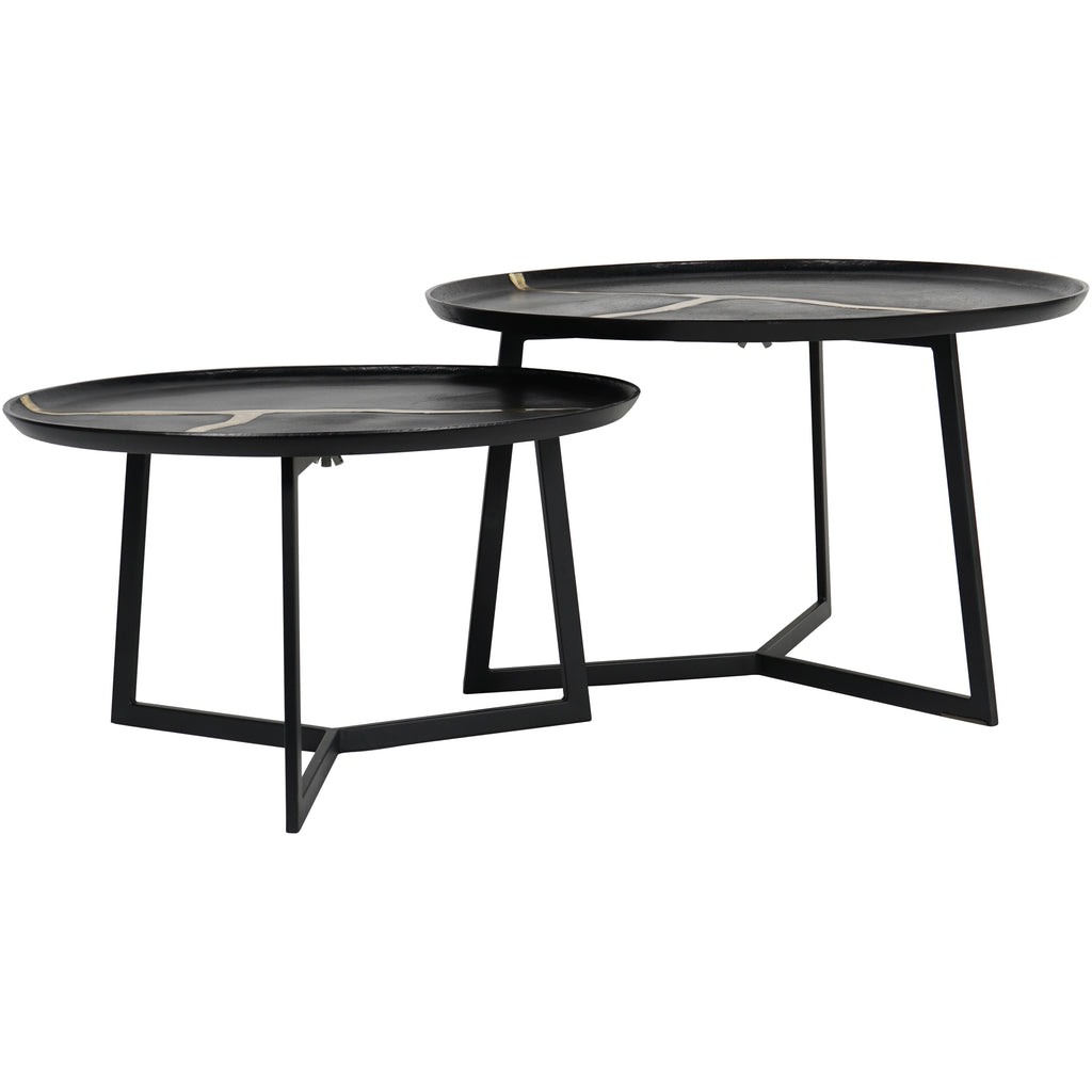 Arizona Set of Two Textured Aluminium Coffee Tables