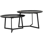 Arizona Set of Two Textured Aluminium Coffee Tables