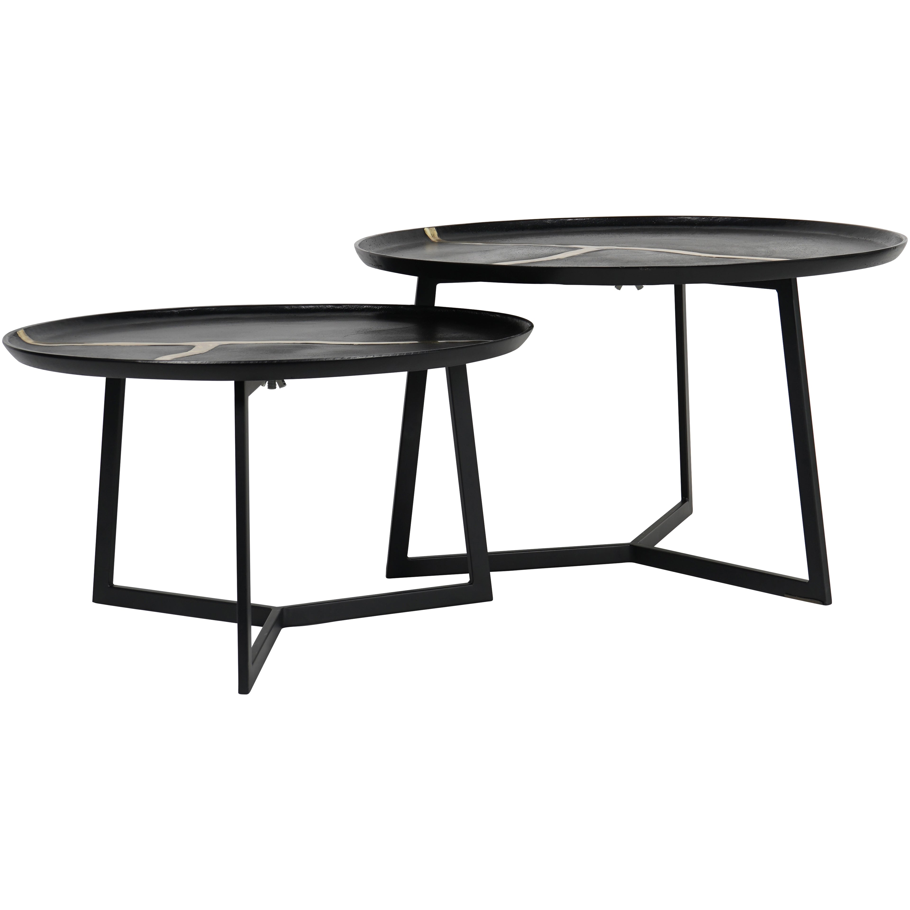 Arizona Set of Two Textured Aluminium Coffee Tables