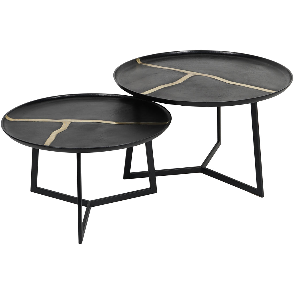 Arizona Set of Two Textured Aluminium Coffee Tables